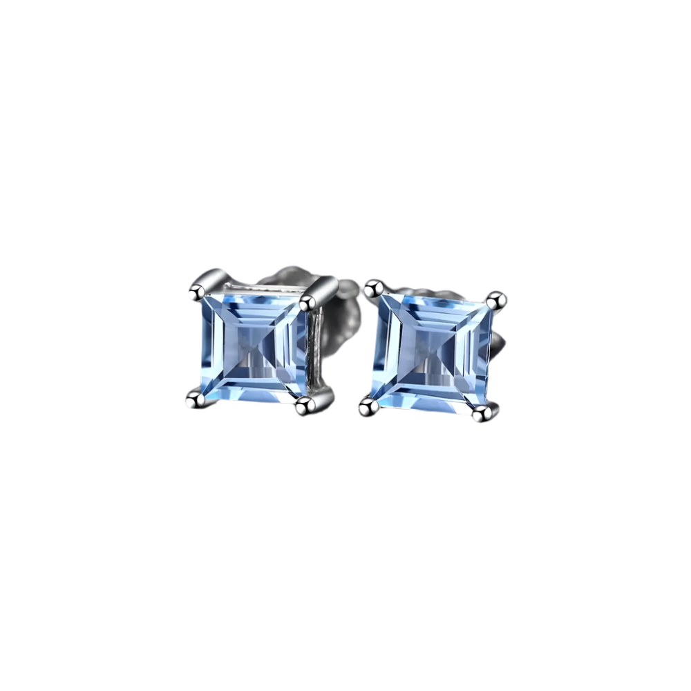 Birthstone-Square-Cut Stud Earrings