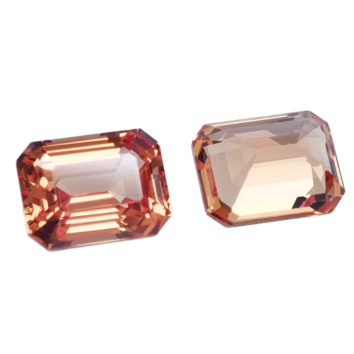 Emerald-Cut Sapphire-Orange-Lab grown