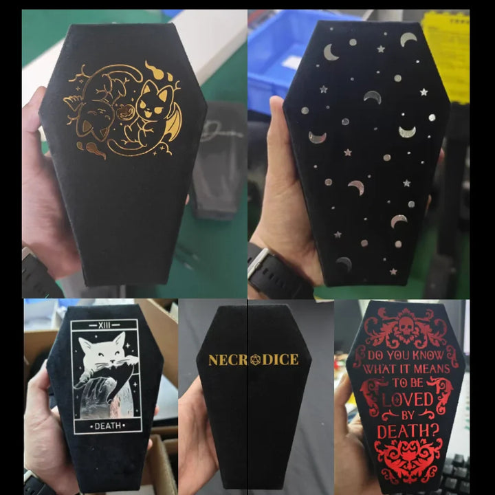 Handmade Gothic Velvet Coffin-Shaped Jewelry Box