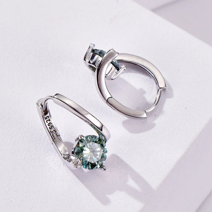 Moissanite & Silver Drop Earrings