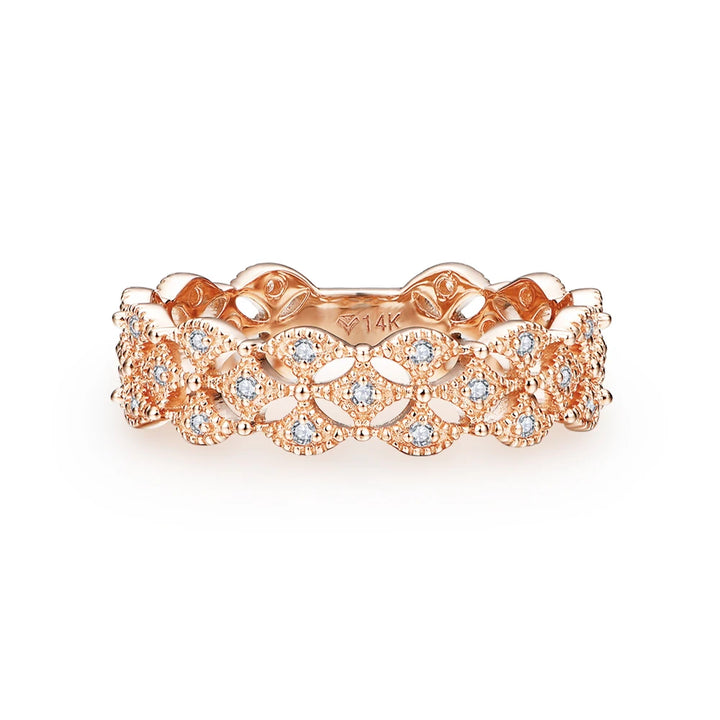 Luxury Moissanite Wedding Band - 18K AU