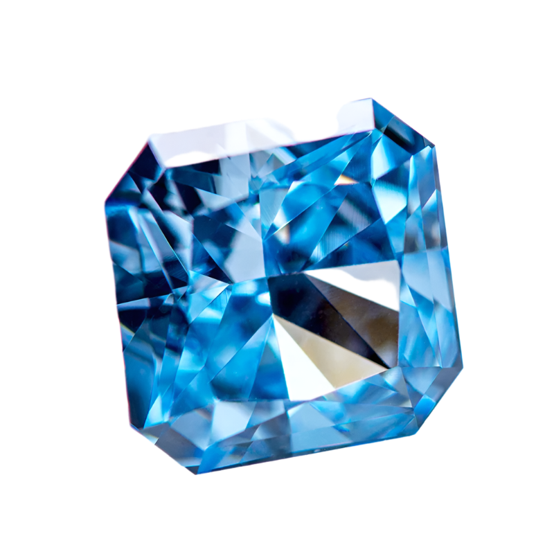 Blue Asscher - Cubic Zirconia