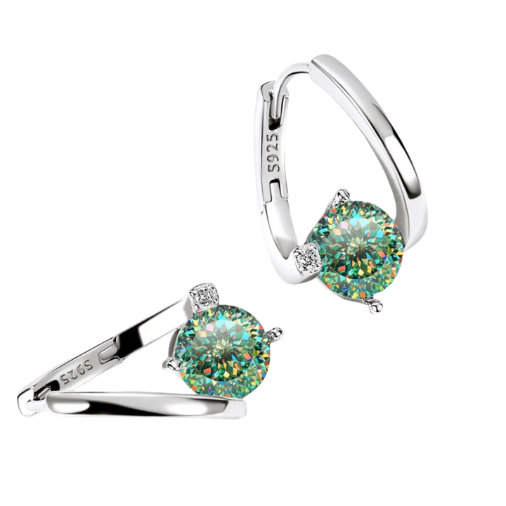 Moissanite & Silver Drop Earrings