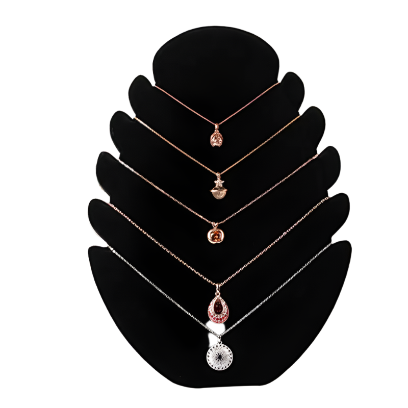 Luxury Velvet Necklace Display Rack