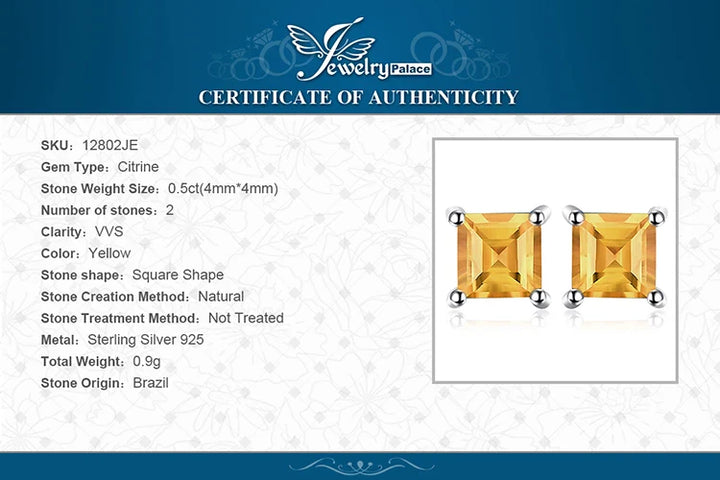 Birthstone-Square-Cut Stud Earrings