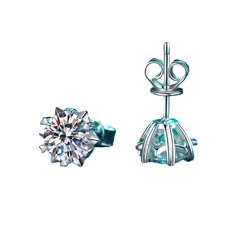 Sterling Silver Snowflake Stud Earrings