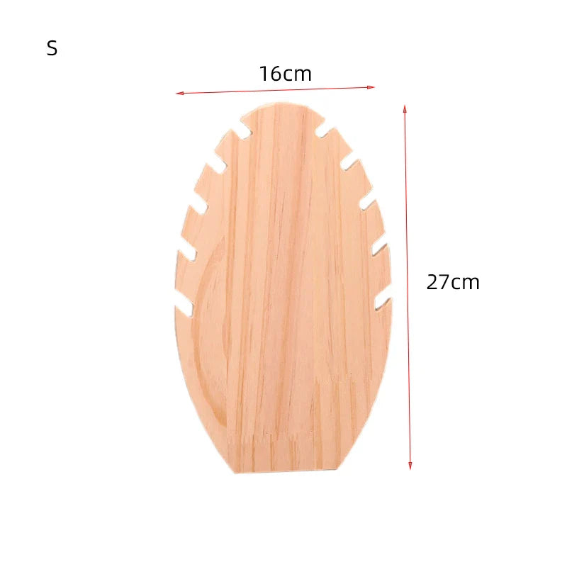 Shaped Necklace Display Stand Wooden Flame