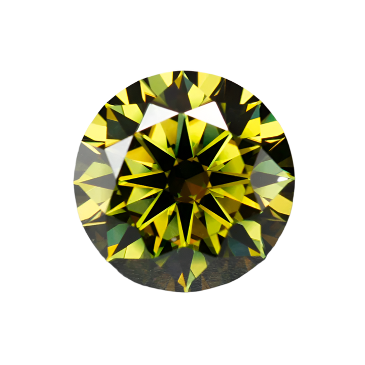 Olive Moissanite Brilliant-Cut