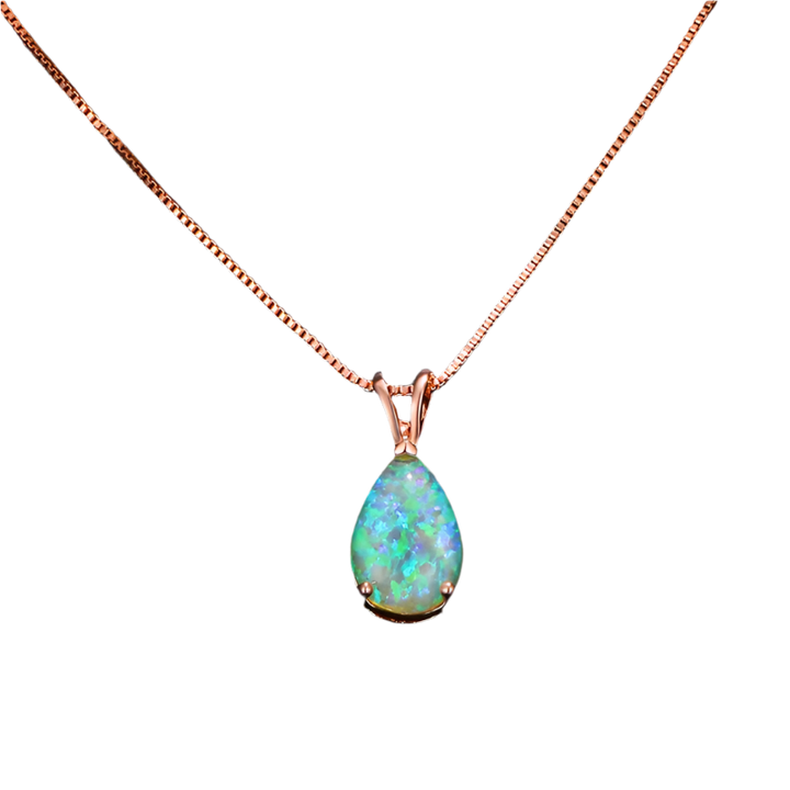 Rose Gold Opal Water Drop Pendant