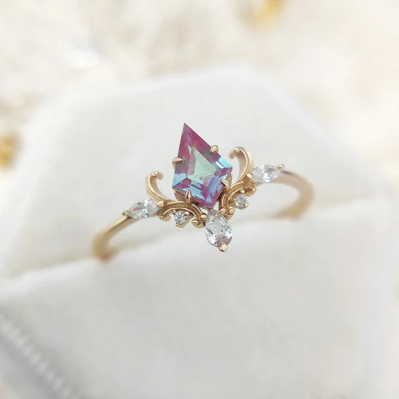Vintage Alexandrite Crown Ring | 925 Sterling Silver