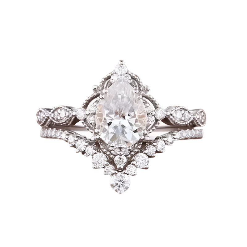 Silver-colored Brass ring set