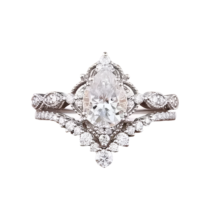 Silver-colored Brass ring set