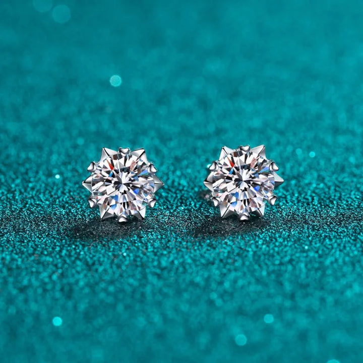 Sterling Silver Snowflake Stud Earrings