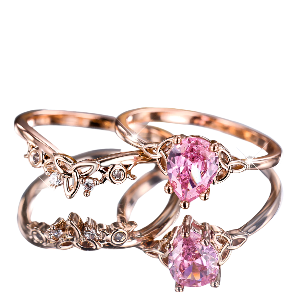 Pink Zirconia Ring Set