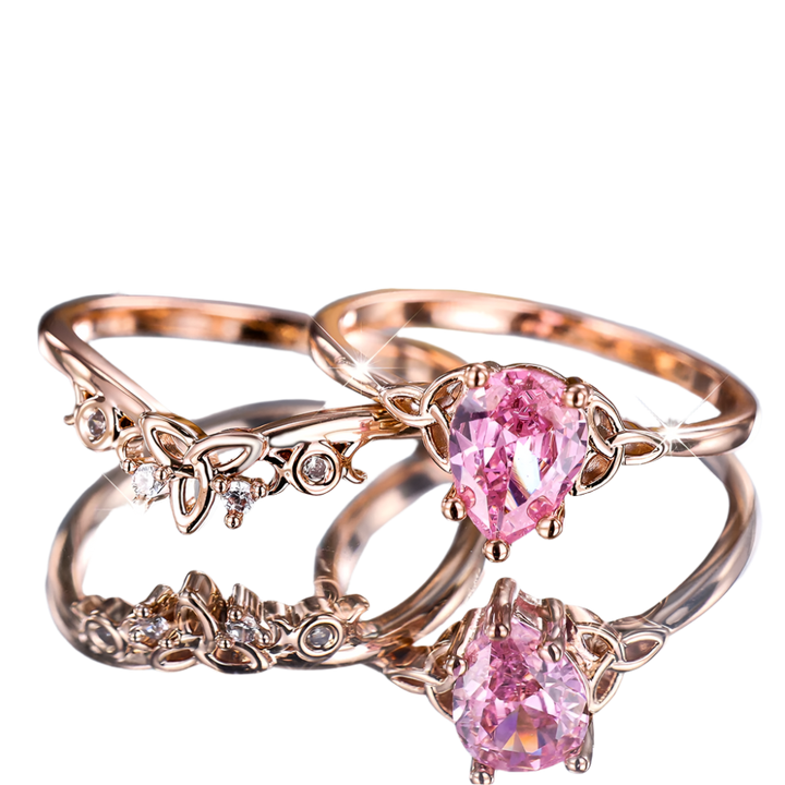 Pink Zirconia Ring Set