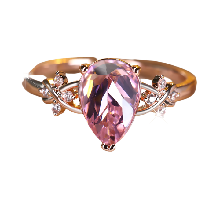 Romantic Pear-Cut CZ Ring