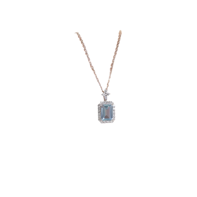 S925 Step cut Kyanite Necklace