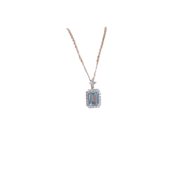 S925 Step cut Kyanite Necklace
