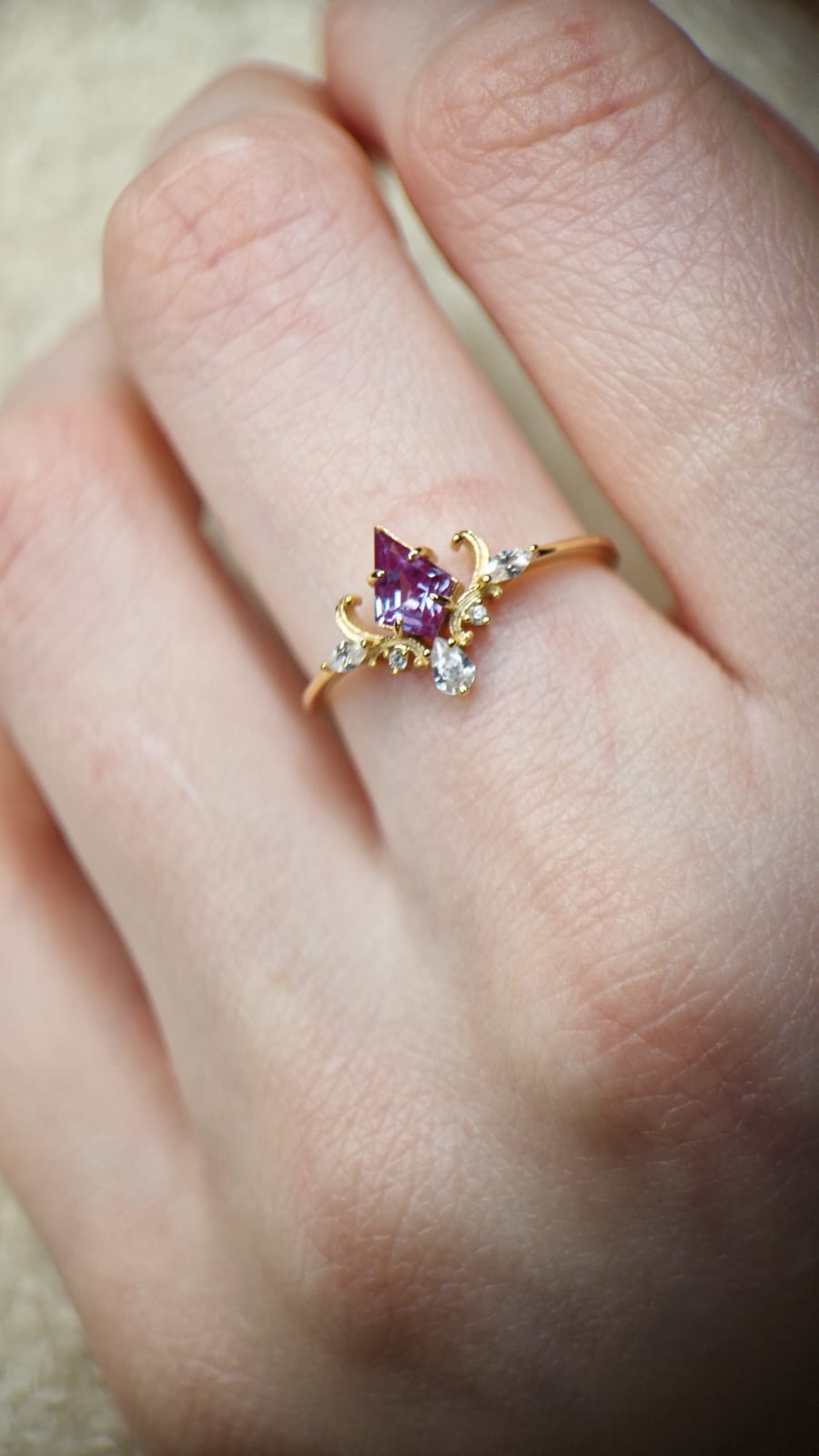 Vintage Alexandrite Crown Ring | 925 Sterling Silver