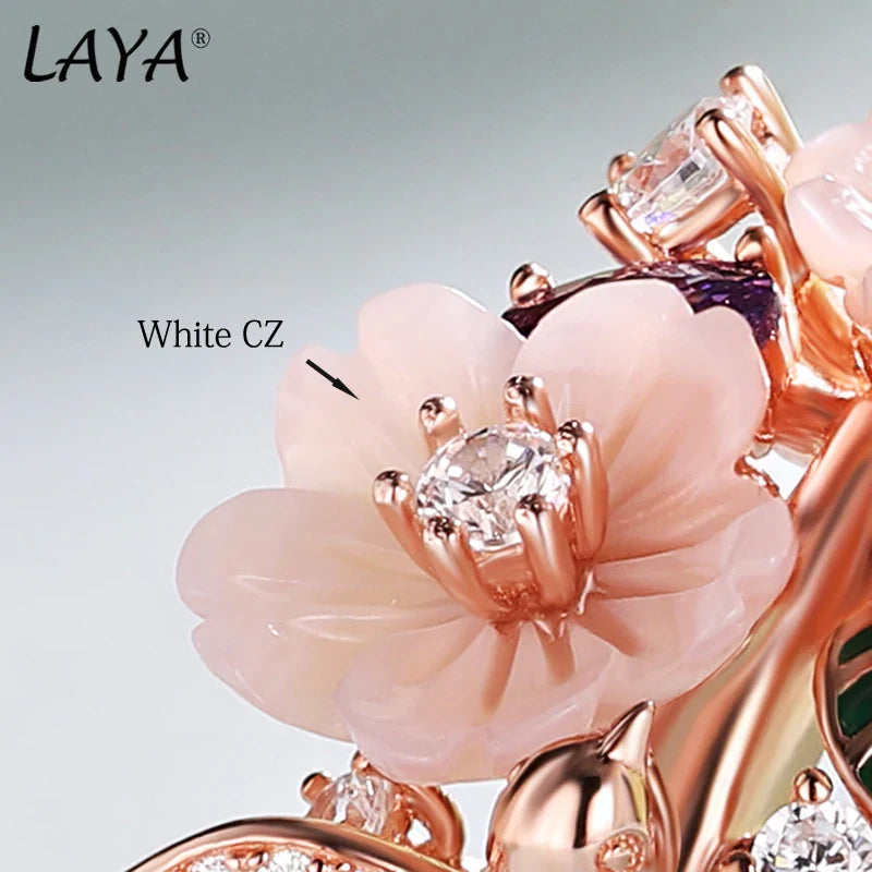 Laya Leaf and Flower ring