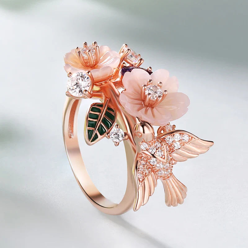 Laya Leaf and Flower ring