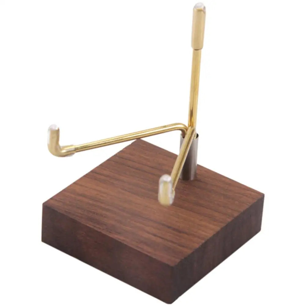 Elegant Walnut and Brass Display Stand