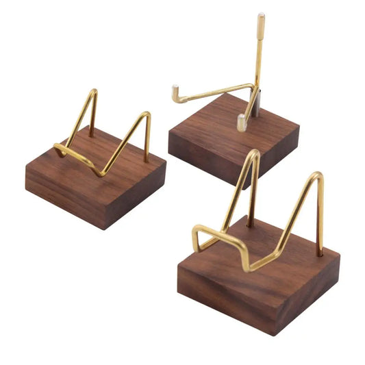 Elegant Walnut and Brass Display Stand