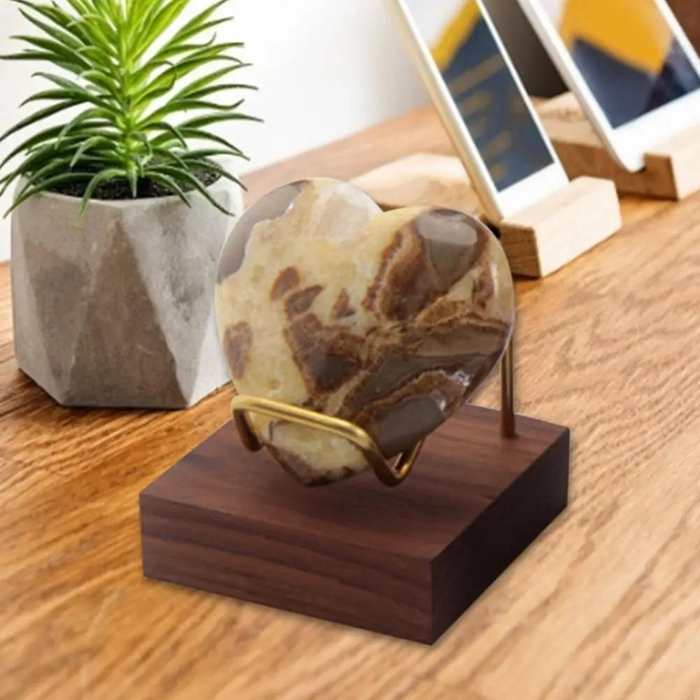 Elegant Walnut and Brass Display Stand