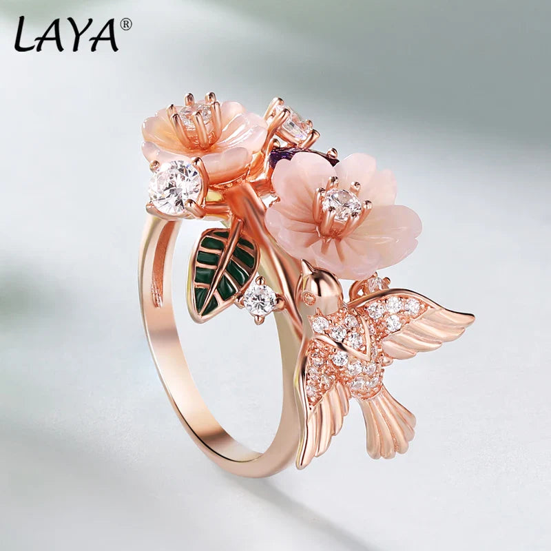 Laya Leaf and Flower ring