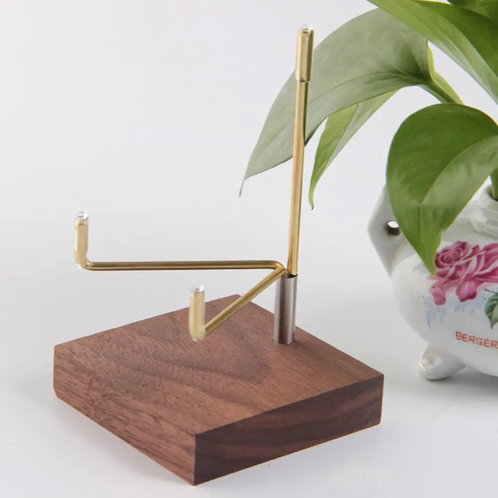 Elegant Walnut and Brass Display Stand