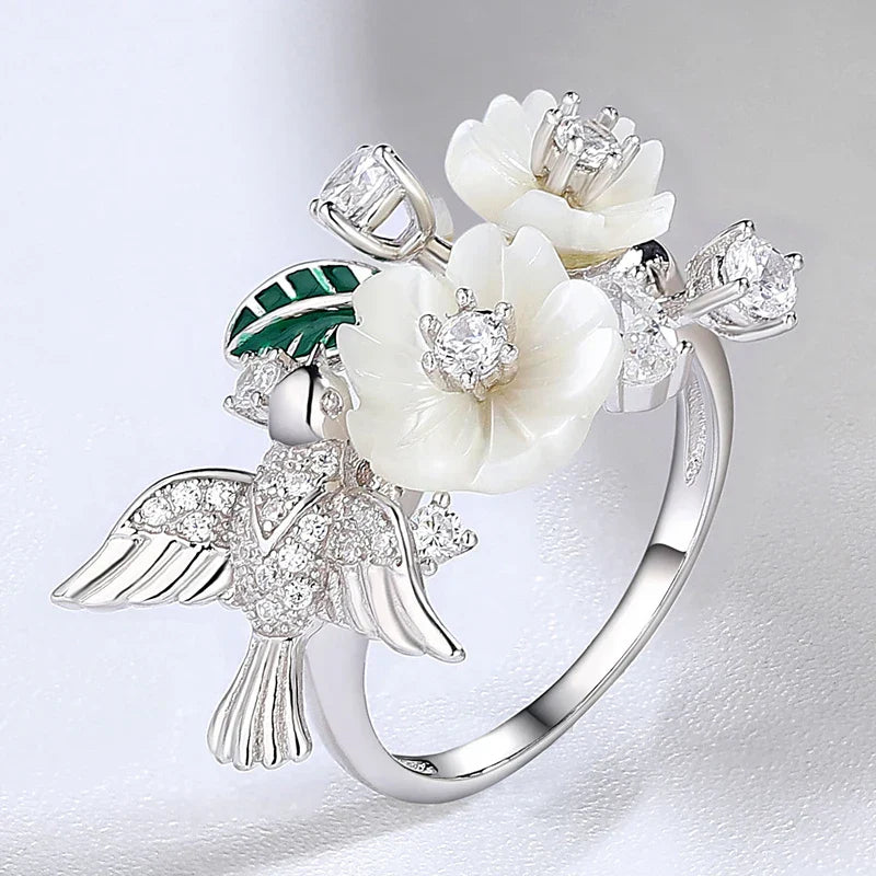 Laya Leaf and Flower ring