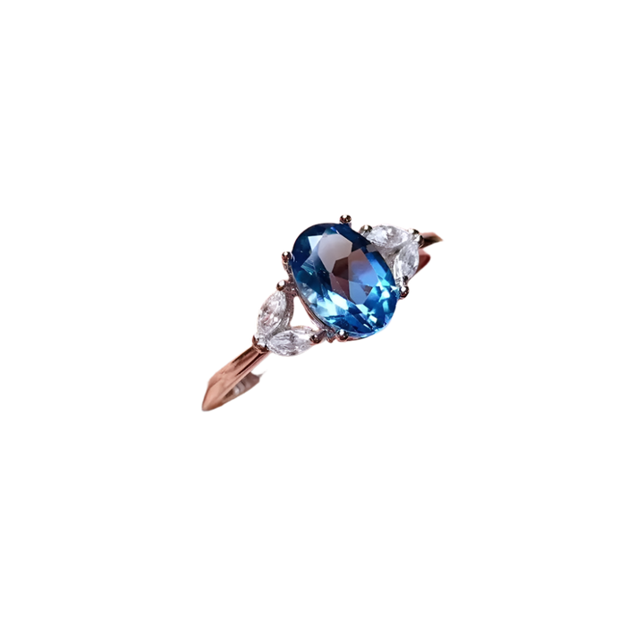 S925 Natural Topaz Ring