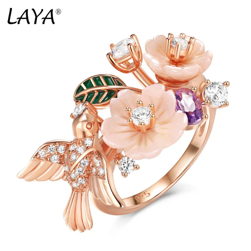 Laya Leaf and Flower ring