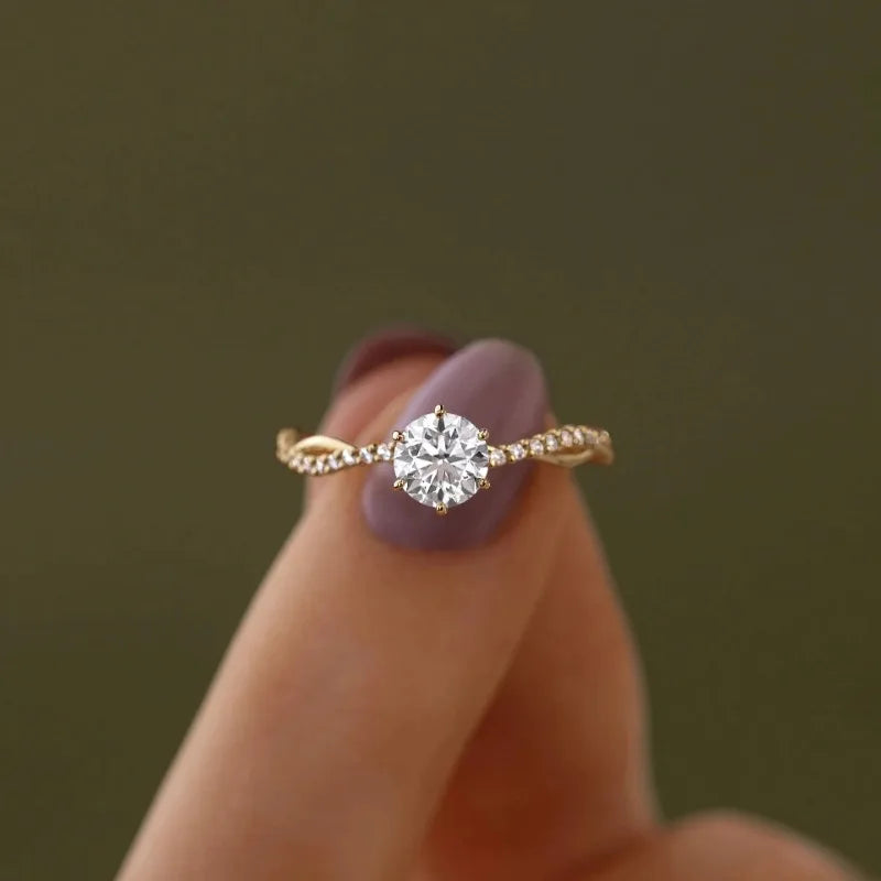 Gold plated Brilliant Cut Zircon Ring