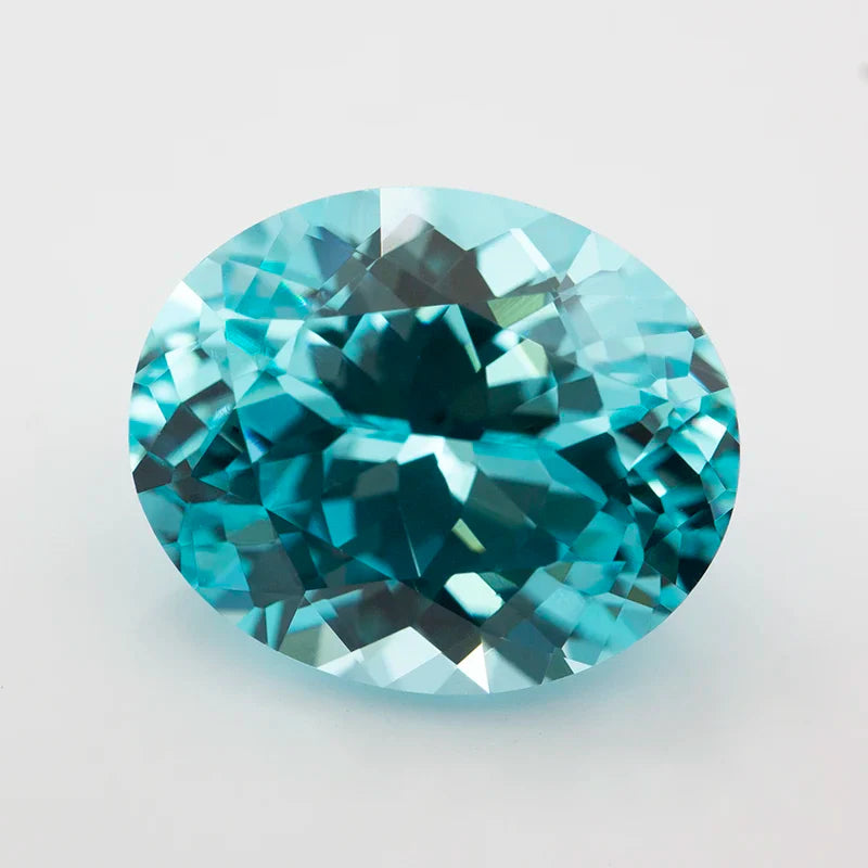 Blue Paraiba colored Sapphire - Oval Cut - Lab Grown