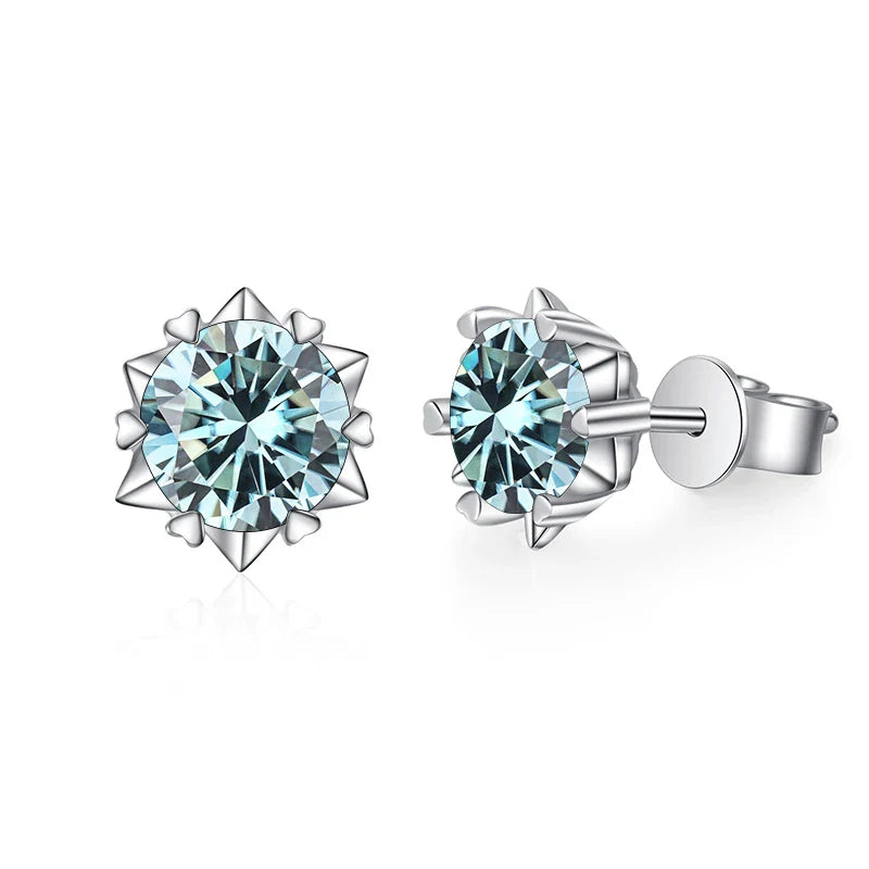 Sterling Silver Snowflake Stud Earrings