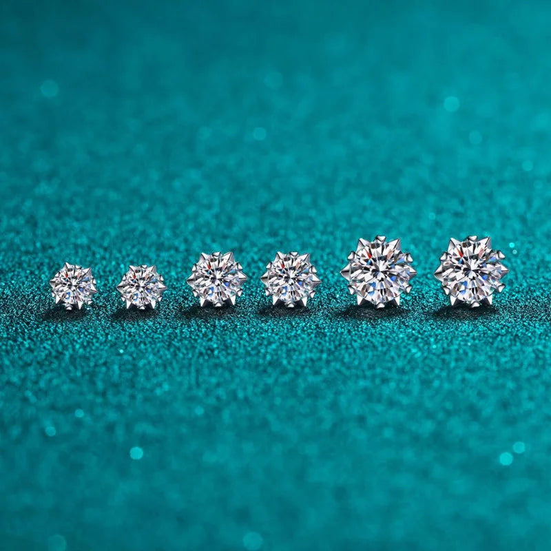 Sterling Silver Snowflake Stud Earrings