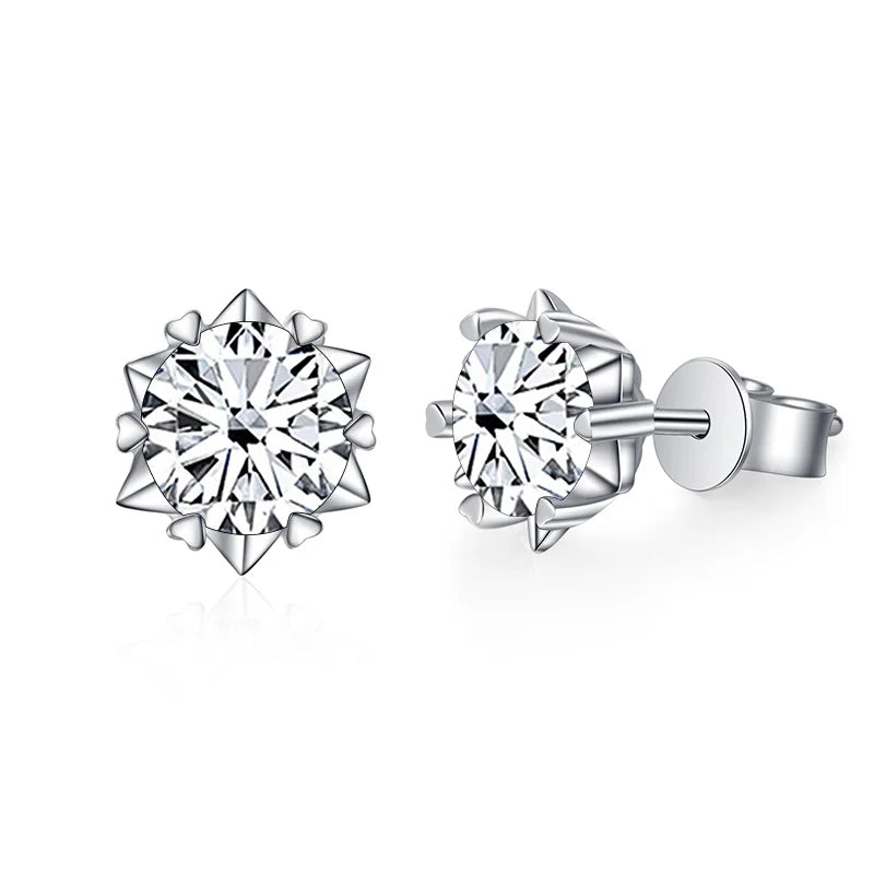 Sterling Silver Snowflake Stud Earrings