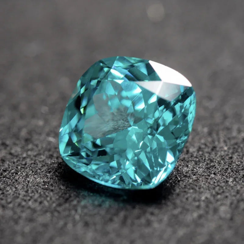 Paraiba - Square Cushion Cut -Lab-Grown