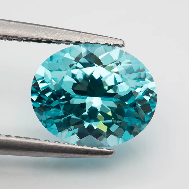 Blue Paraiba colored Sapphire - Oval Cut - Lab Grown