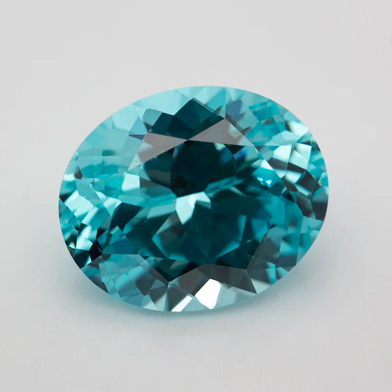 Blue Paraiba colored Sapphire - Oval Cut - Lab Grown