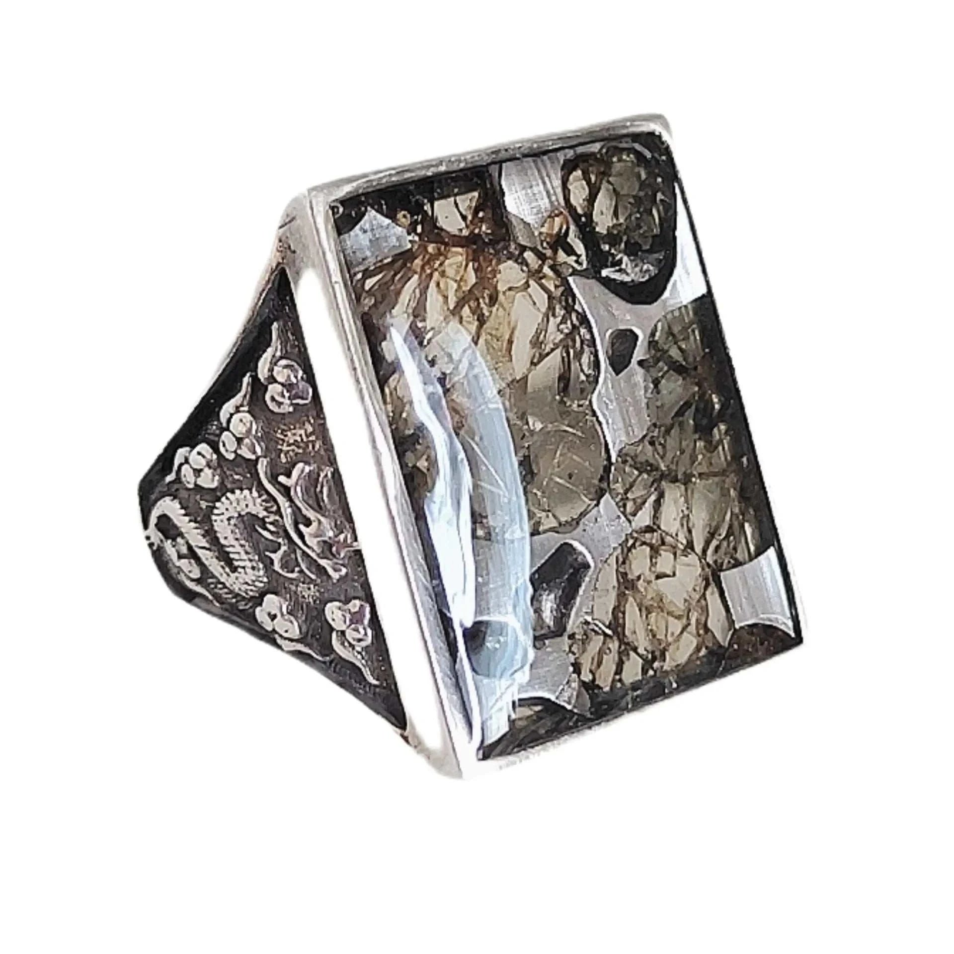 6.9g Seymchan Pallasite Meteorite ring for Men