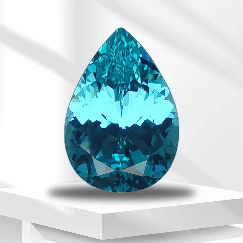 Lab Grown Paraiba Pear Cut