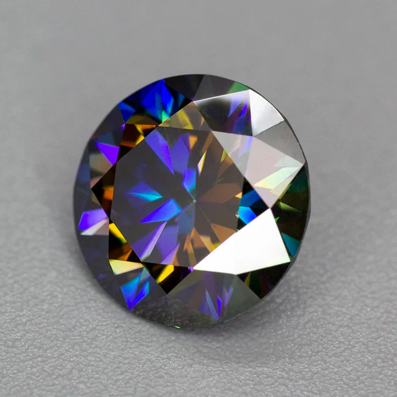 Rainbow Purple Round Moissanite Stones