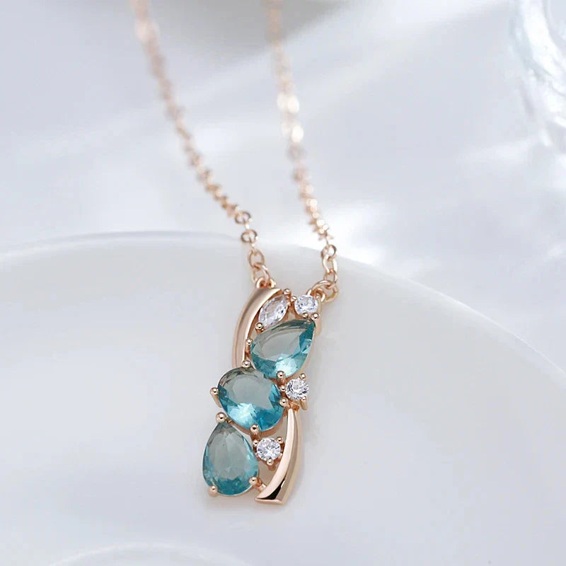 Vintage Water drop-Necklace-Cubic Zirconia