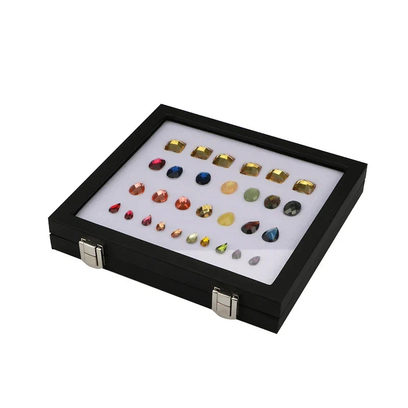 Black Leather Padded Gem Display Box