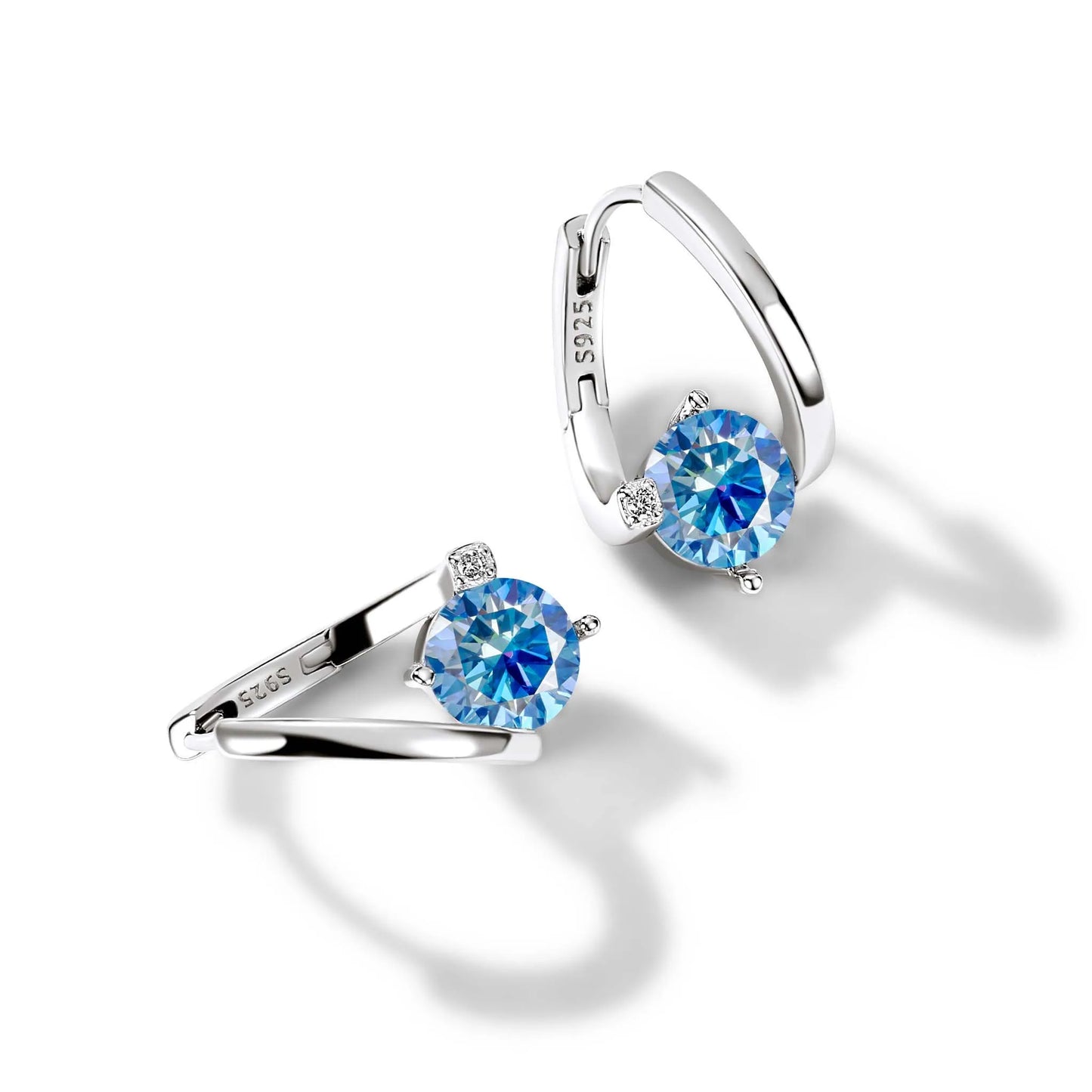 Moissanite & Silver Drop Earrings