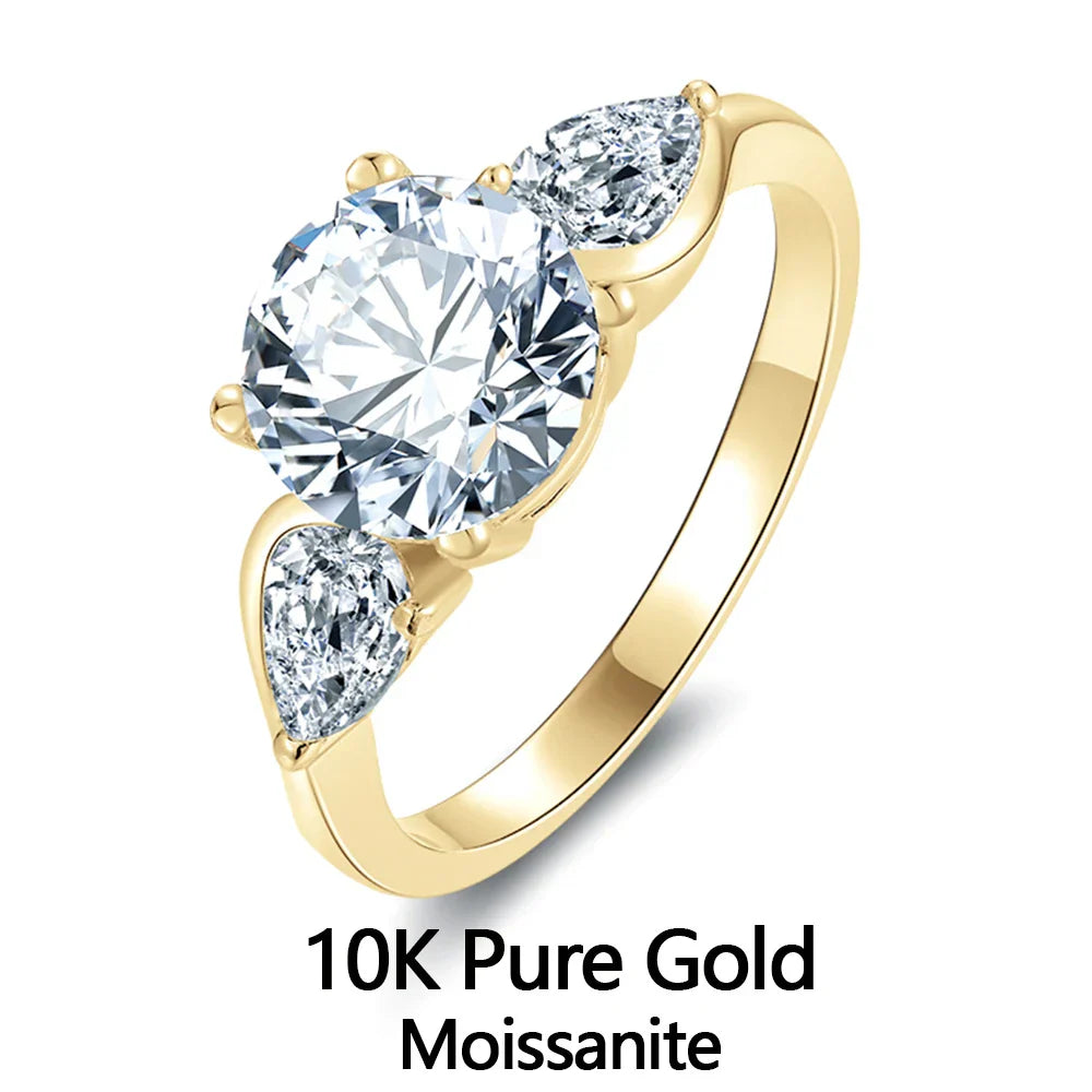 10K Yellow Gold 1.5ct Moissanite Engagement Ring