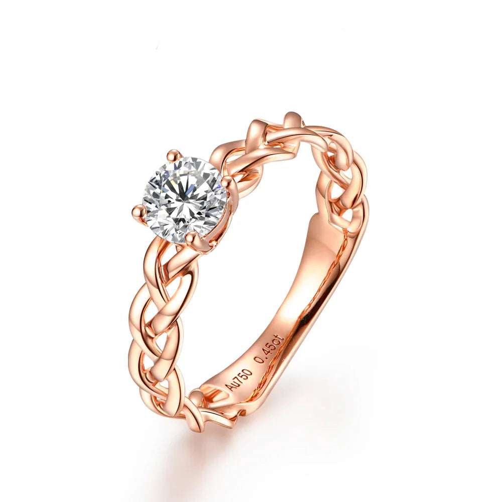 Timeless Moissanite Engagement Ring 18K Gold