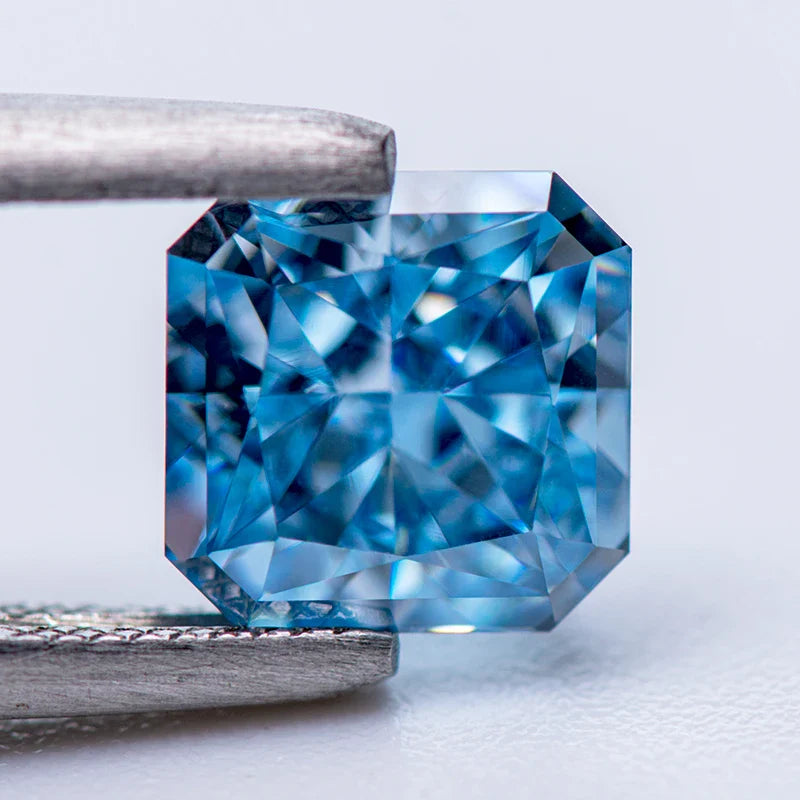 Blue Asscher - Cubic Zirconia